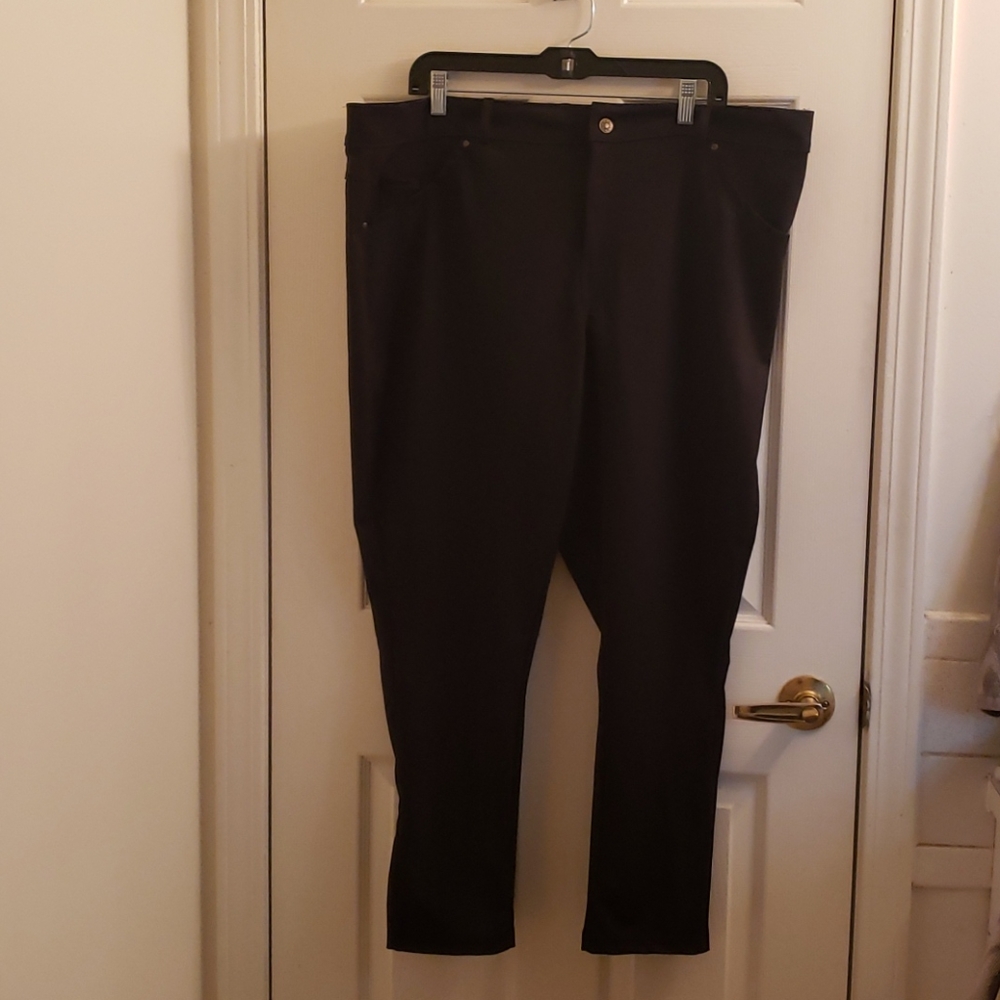 Rouge Collection Black Stretch Pants Size 4X
